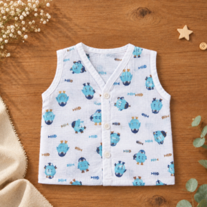 Muslin Button Jabla - Penguin