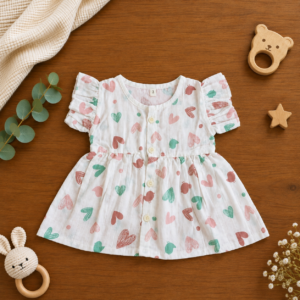 Muslin Frill Frock - Heart