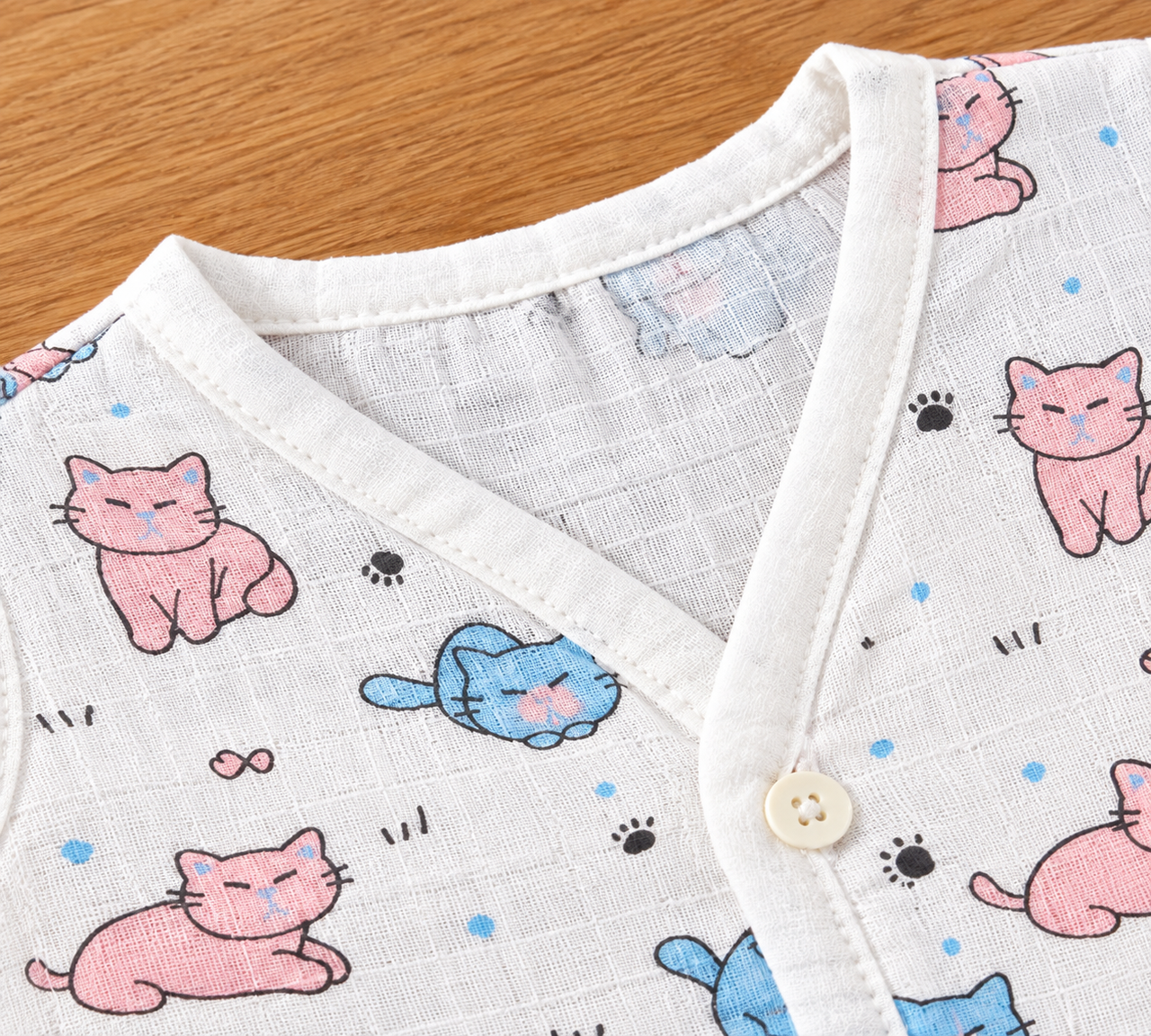 Muslin Button Jabla - Cat - Image 2