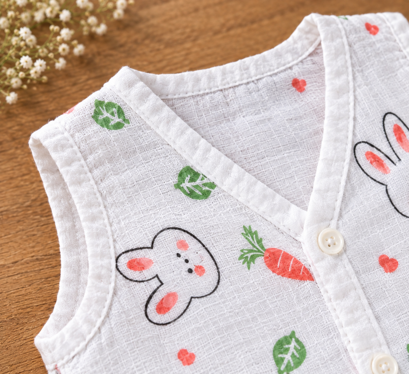 Muslin Button Jabla - Rabbit - Image 2